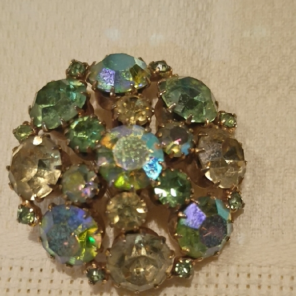 Elegant Vintage Signed Karu Arke Rhinestone Broach - Picture 1 of 6
